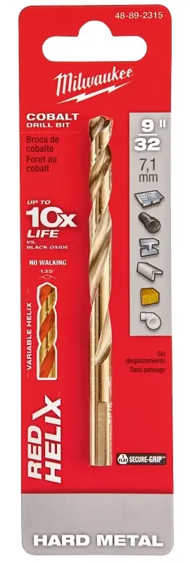 Red Helix 9/32 In. Cobalt Steel Drill Bit - 4-5/16 In. Length