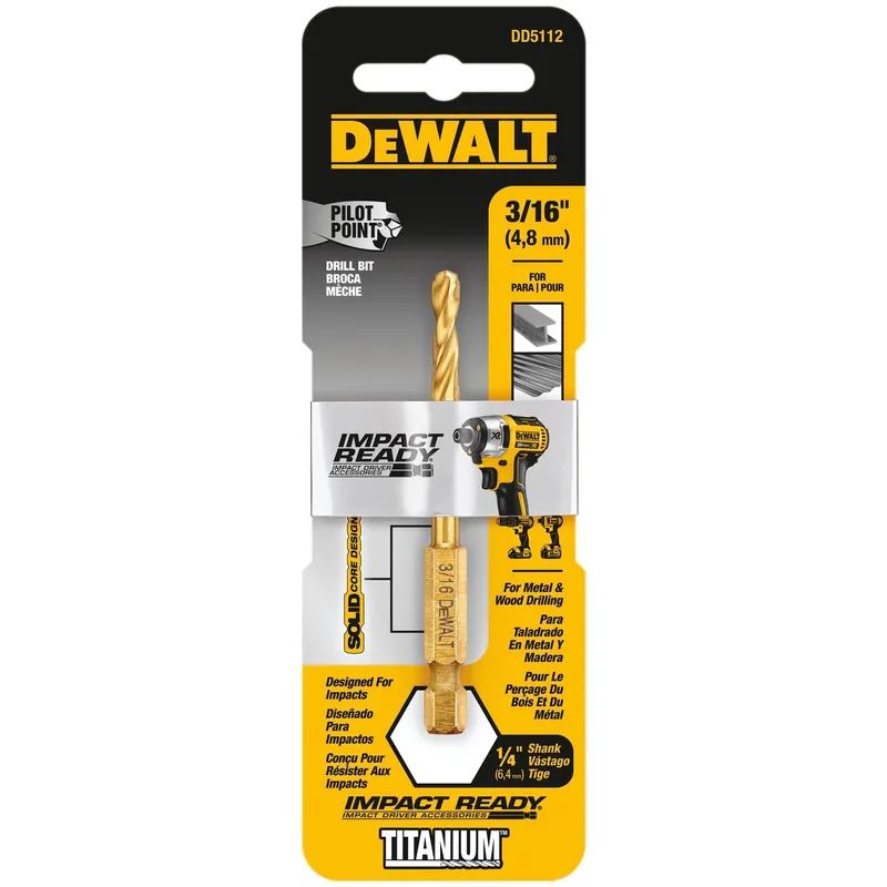 Titanium Impact Drill Bit, 3/16 In.