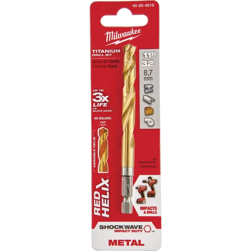 Shockwave Impact-Duty Titanium Drill Bit, 11/32 In.