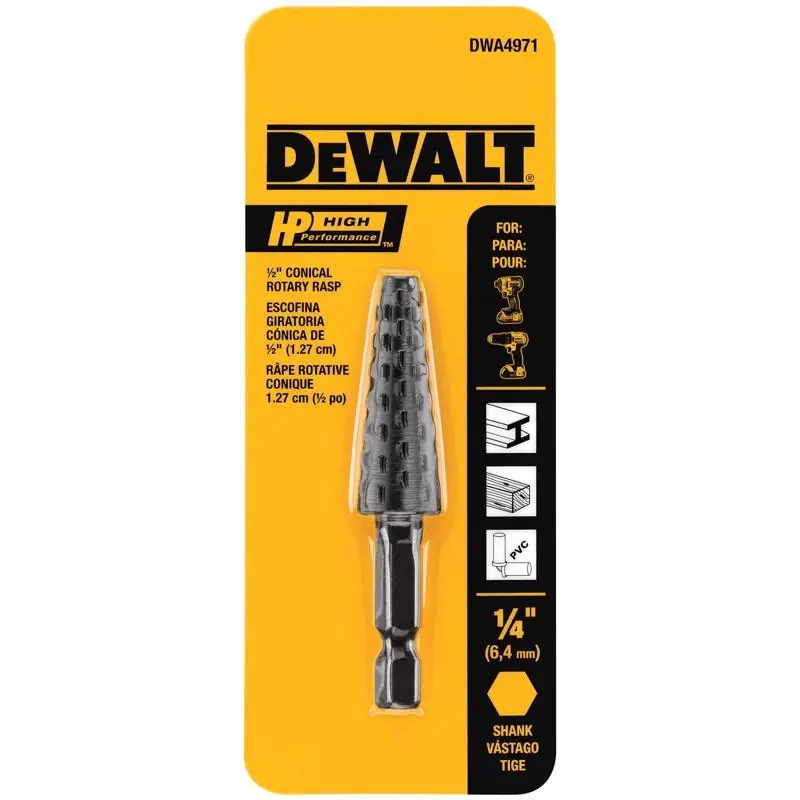 DEWALT HP 1/2 In. D Steel Rotary Rasp Conical 1 Pk