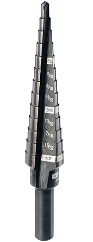 1 Step Drill Bit, 1/8 - 1/2 In.
