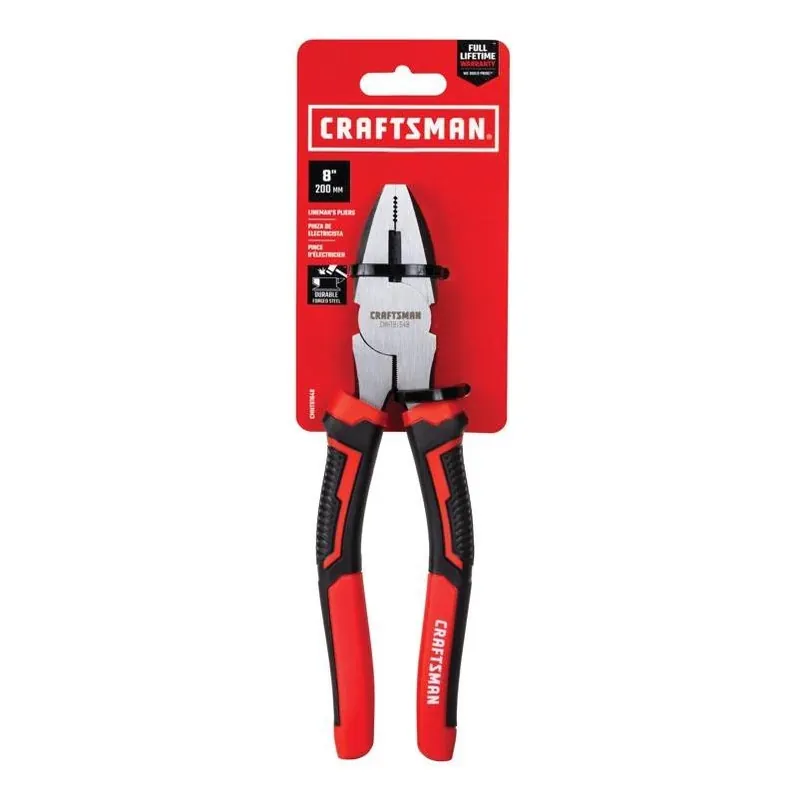 Craftsman 8‑Inch Drop‑Forged Steel Lineman Pliers – Heavy‑Duty Comfort Grip Tool