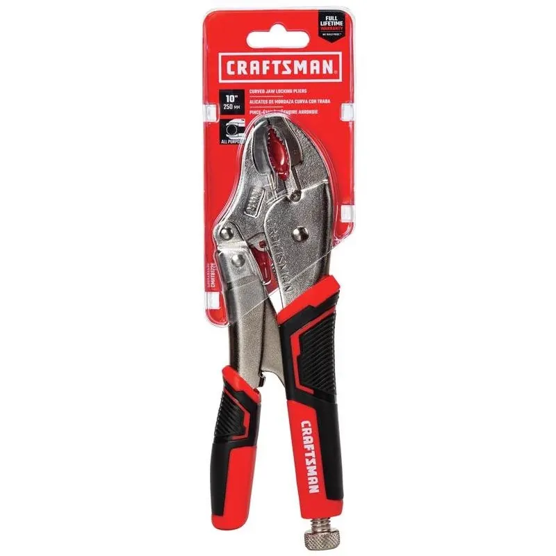 Craftsman 10‑Inch Alloy Steel Curved‑Jaw Locking Pliers With Cushion Grip