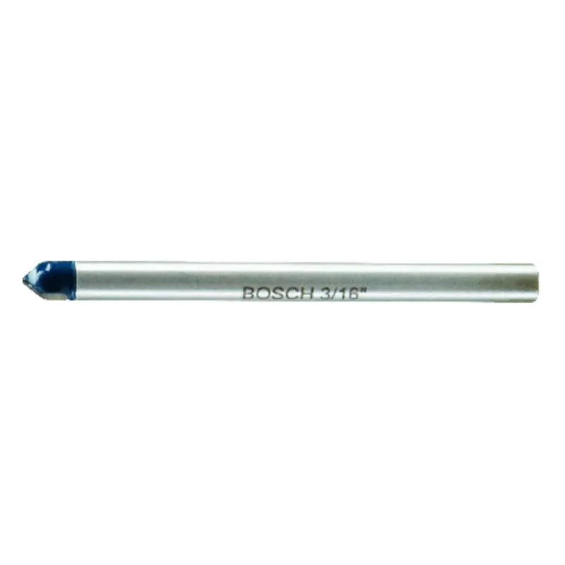 Bosch 3/16 In. X 2 In. L Carbide Tipped Glass And Tile Bit 3-Flat Shank 1 Pk
