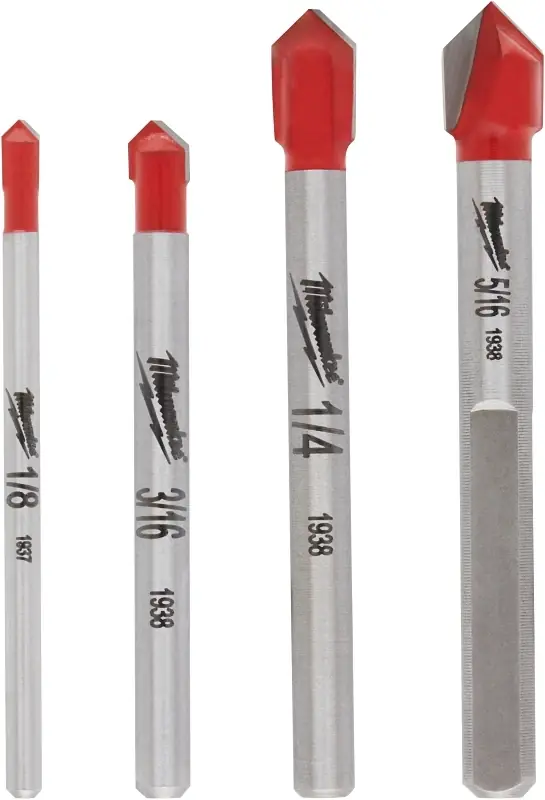 Milwaukee 5.25 In. L Carbide Tipped Glass And Tile Bit Set 3-Flat Shank 4 Pk