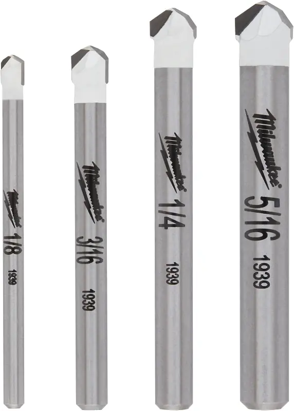 Milwaukee 5.25 In. L Carbide Tile And Stone Drill Bit Set Round Shank 4 Pc