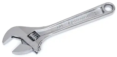 8-inch Adjustable Chrome Wrench With 1-1/8-inch Jaw Capacity