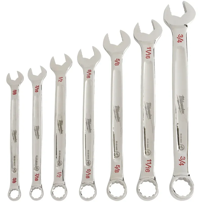 Max Bite 12-point Combination Wrench Set, 7-piece, I-beam Handle
