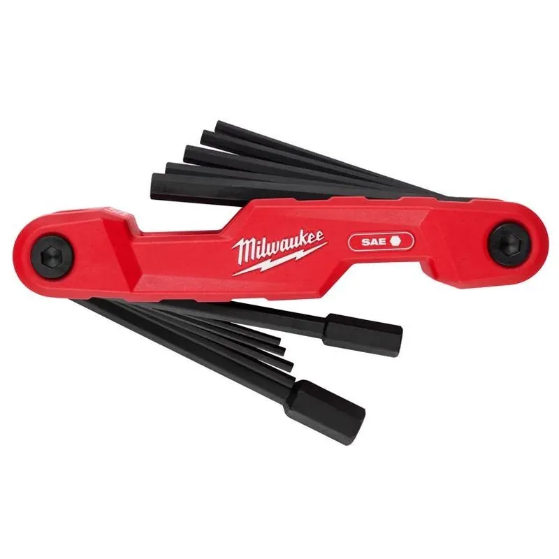 Electrician‘s Sae Folding Hex Key Set - 11-piece With Comfort Handle