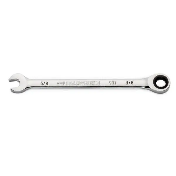 Combination Ratcheting Wrench, 90-Tooth, 12-Point, 3/8 In.