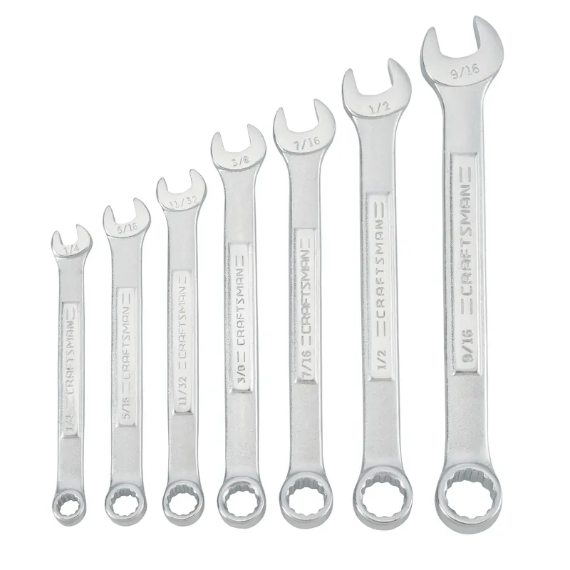 12 Point Sae Wrench Set 7 Piece Steel Combination Wrenches