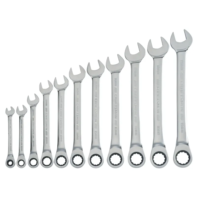 11-piece Metric Ratcheting Combination Wrench Set For Versatile Applications