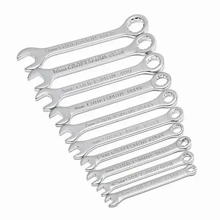 10 Piece Metric Combination Ignition Wrench Set For Precision Work