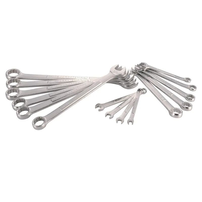 12 Point Sae Combination Wrench Set 15 Piece With Polished Chrome Finish