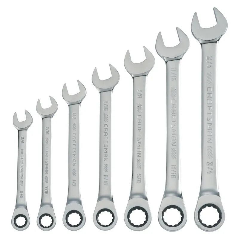 12 Point Sae Ratcheting Combination Wrench Set 7 Piece Set