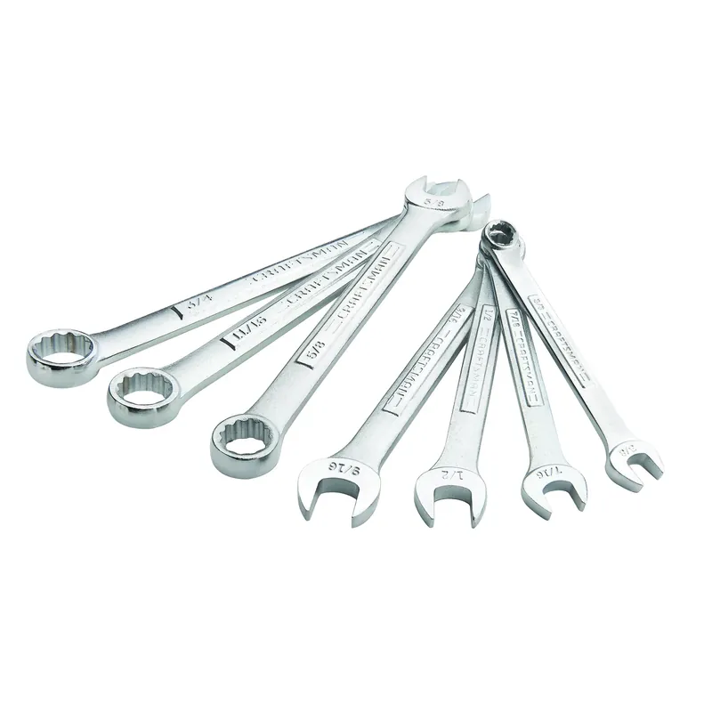 7 Piece Sae Combination Wrench Set - 12 Point Hand Tools