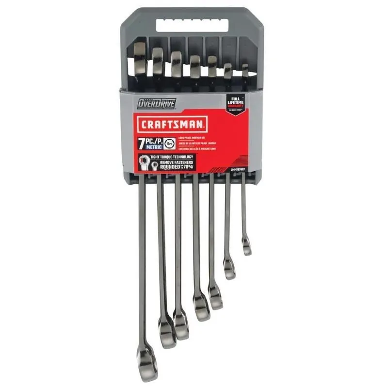 Craftsman Overdrive 7‑Piece Metric 6‑Point Ratcheting Wrench Set