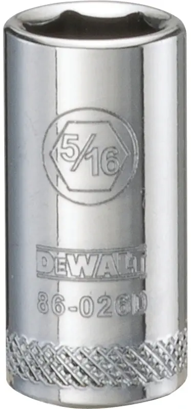 SAE Socket, Shallow, 6-Point, 5/16 In., 1/4 In. Drive