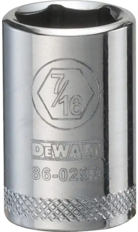 SAE Socket, Shallow, 6-Point, 7/16 In., 1/4 In. Drive