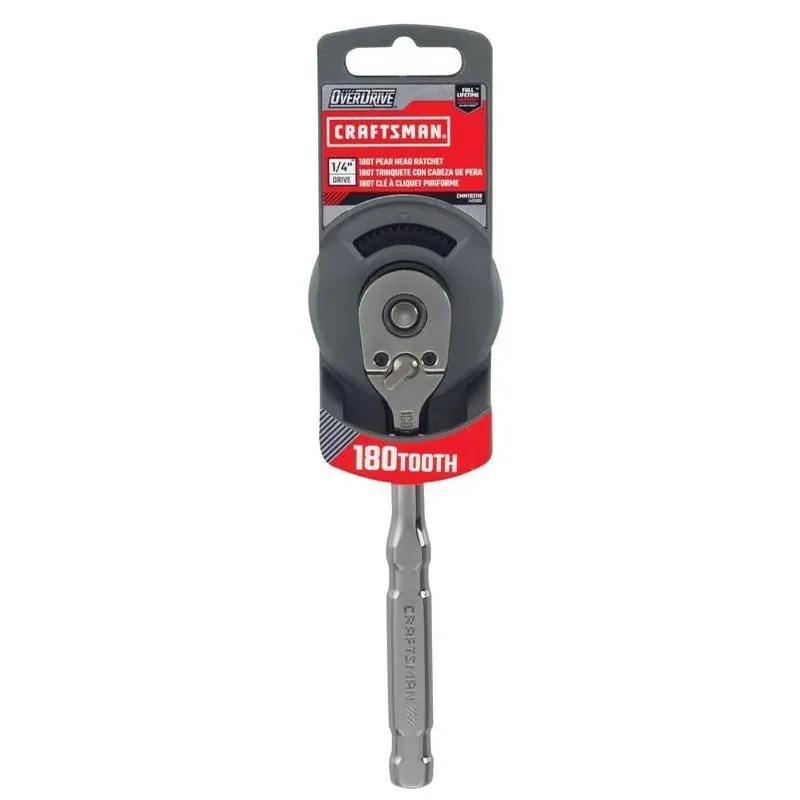 Craftsman Overdrive 1/4" Pear Head Ratchet – 180‑Tooth Quick‑Release Tool
