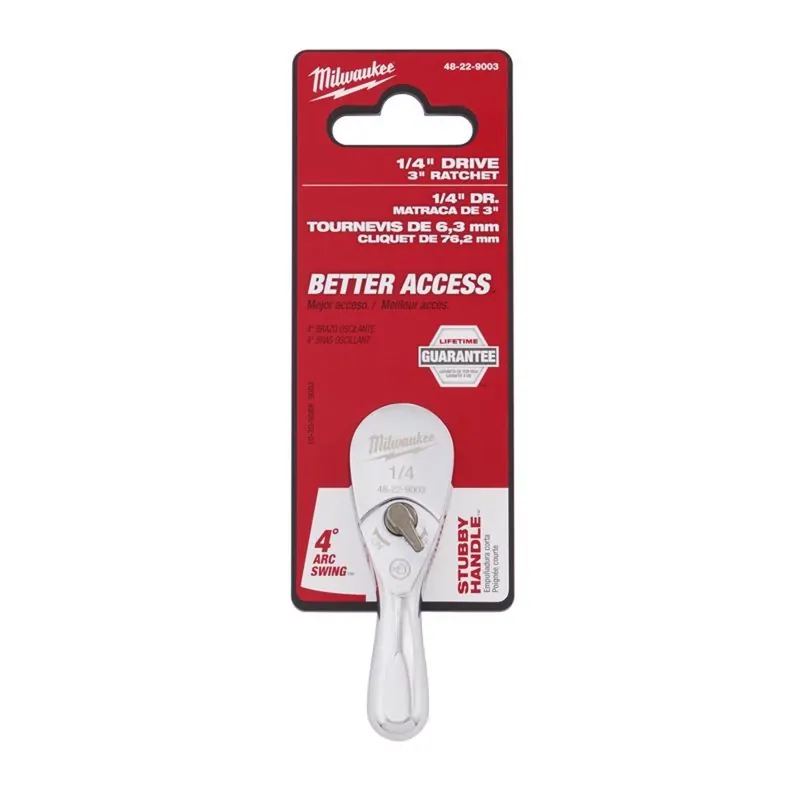 Milwaukee 1/4 In. Drive SAE Ratchet 90 Teeth
