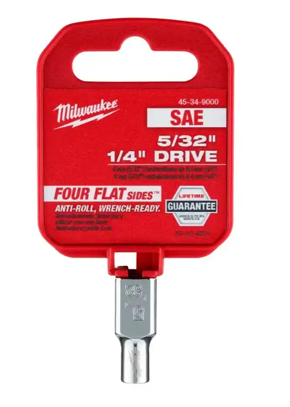 1/4 In. Drive 5/32 In. 6-point Shallow Standard Socket With Four Flat Sides