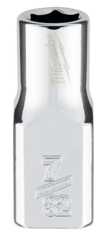 1/4 In. Drive 7/32 In. 6-point Shallow Standard Socket With Four Flat Sides
