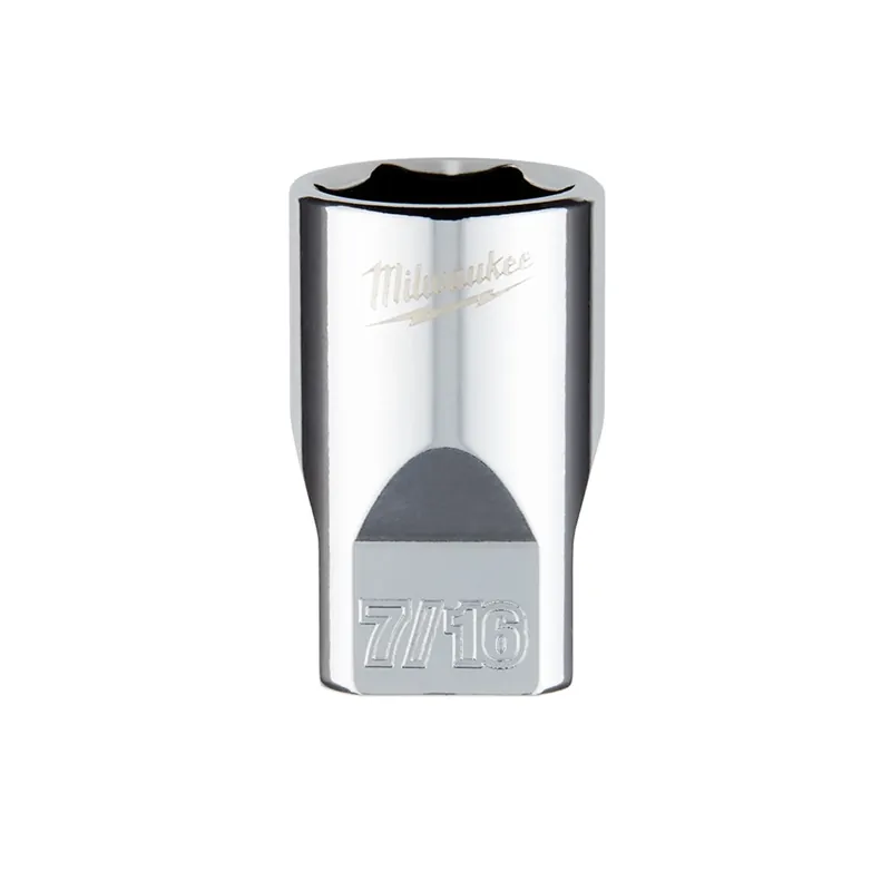 1/4 In. Drive 7/16 In. 6-point Shallow Standard Socket With Four Flat Sides