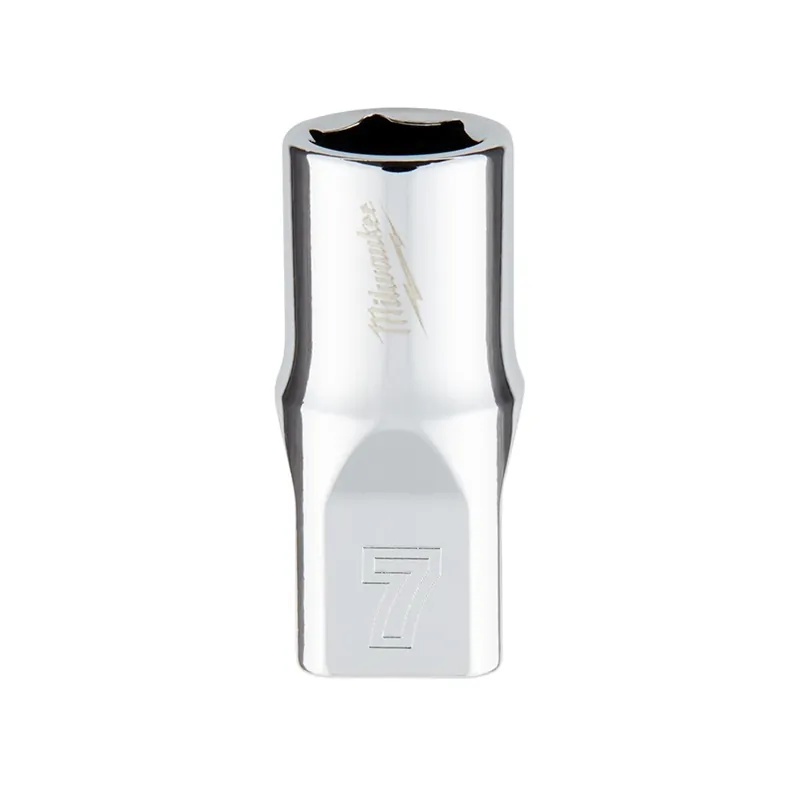 1/4 In. Drive 7 Mm 6-point Shallow Metric Socket With Four Flat Sides