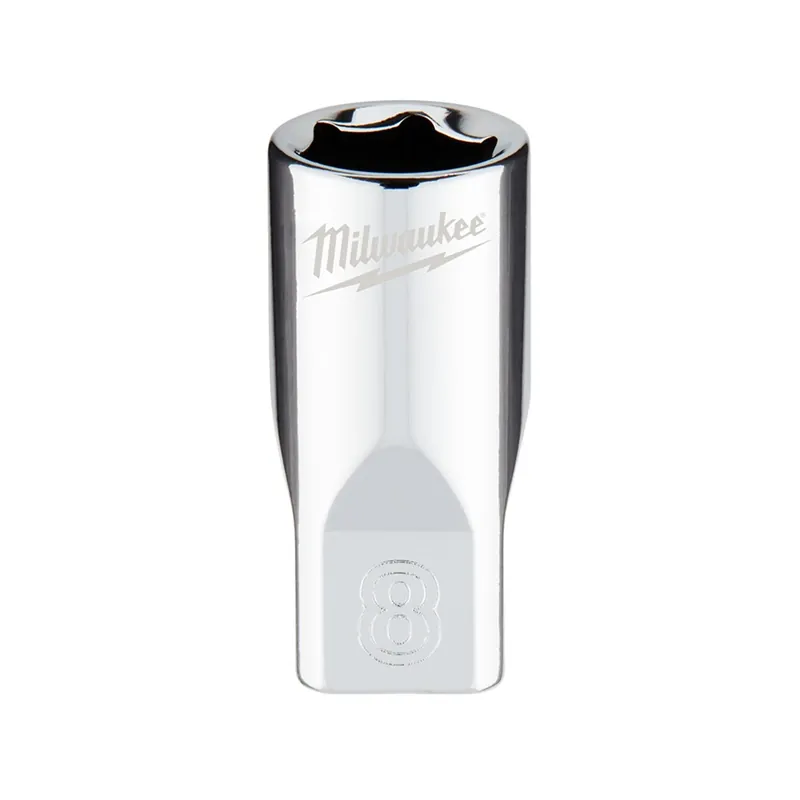 1/4 In. Drive 8 Mm 6-point Shallow Metric Socket With Four Flat Sides