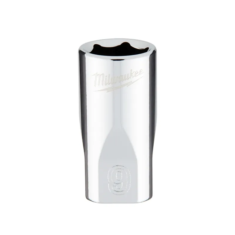 1/4 In. Drive 9 Mm 6-point Shallow Metric Socket With Four Flat Sides