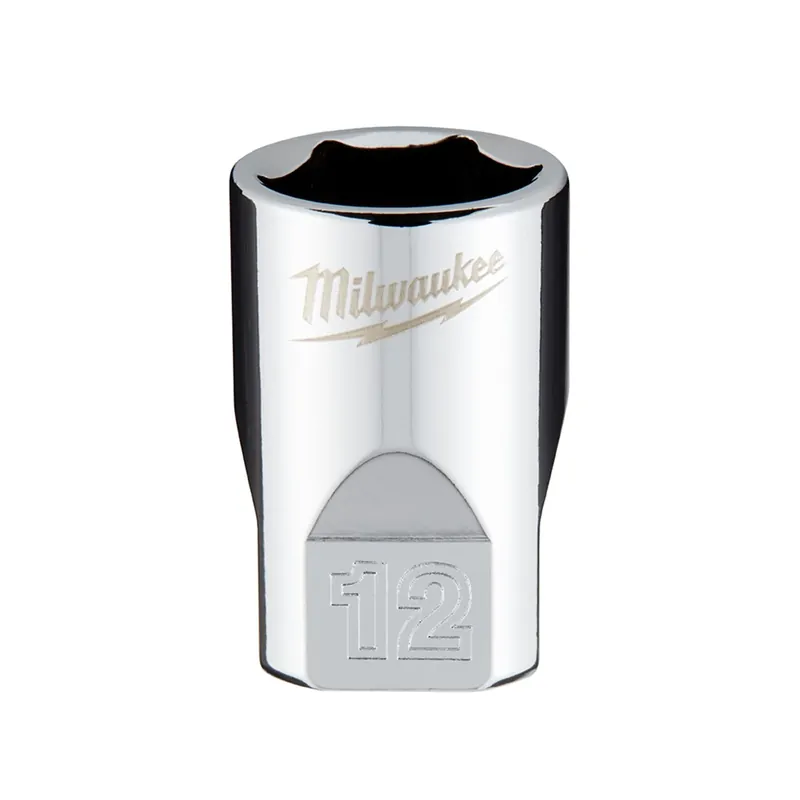 1/4 In. Drive 12 Mm 6-point Shallow Metric Socket With Four Flat Sides