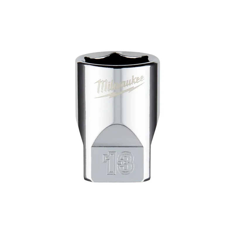1/4 In. Drive 13 Mm 6-point Shallow Metric Socket With Four Flat Sides