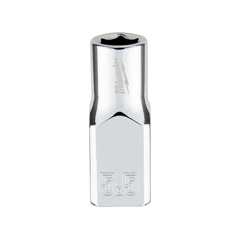 1/4 In. Drive 5.5 Mm 6-point Shallow Metric Socket With Four Flat Sides