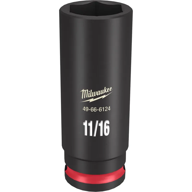 Milwaukee Shockwave 11/16 In. X 3/8 In. Drive SAE 6 Point Deep Impact Socket 1 Pc