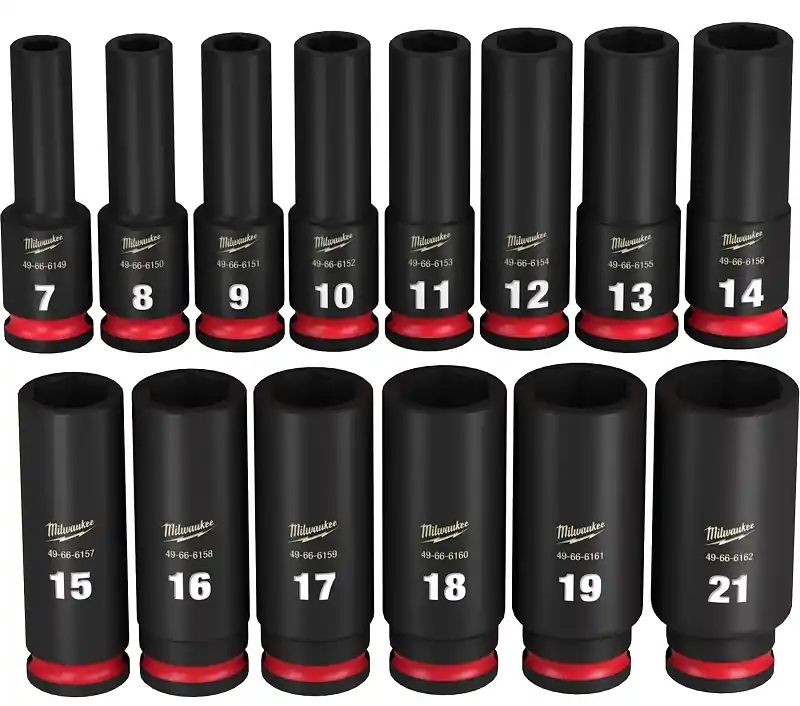 Shockwave 3/8 In. Drive Metric 6 Point Deep Socket Set 14 Pieces