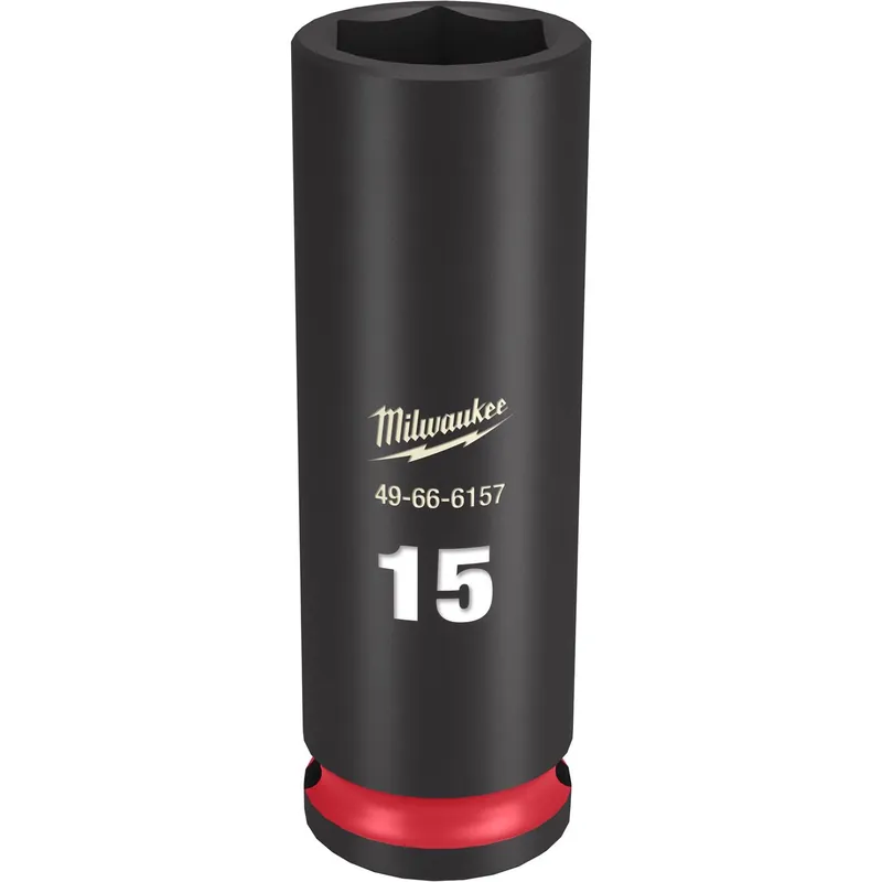 Milwaukee Shockwave 15 Mm X 3/8 In. Drive Metric 6 Point Deep Impact Socket 1 Pc