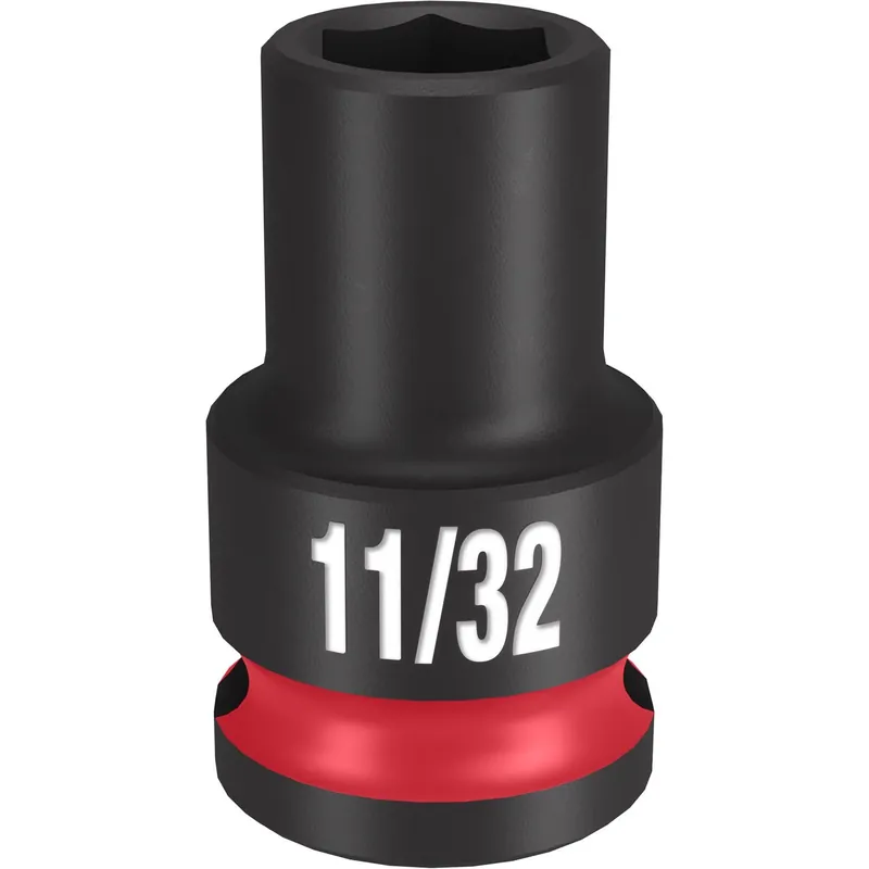 Milwaukee Shockwave 11/32 In. X 3/8 In. Drive SAE 6 Point Standard Impact Socket 1 Pc