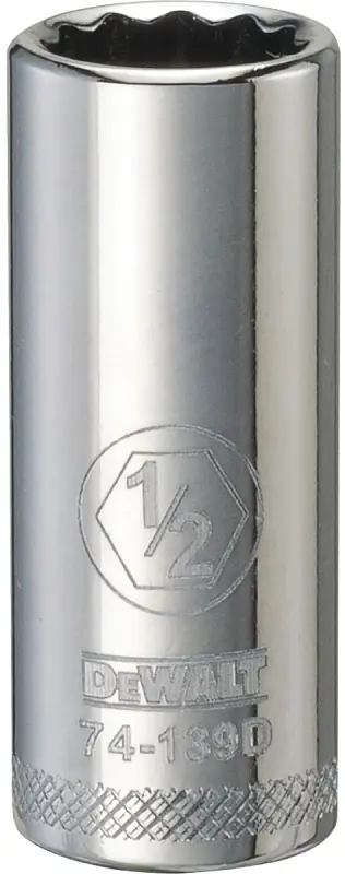 SAE Socket, Deep, 12-Point, 1/2 In., 3/8 In. Drive