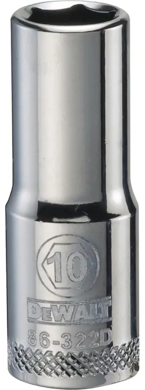 Metric Deep Socket, 6-Point, 3/8 In. Drive, 10mm