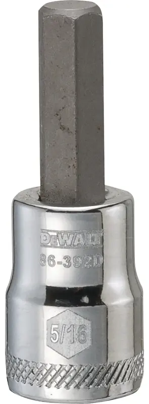 Hex Bit Socket, 5/16 In., 3/8 In. Drive