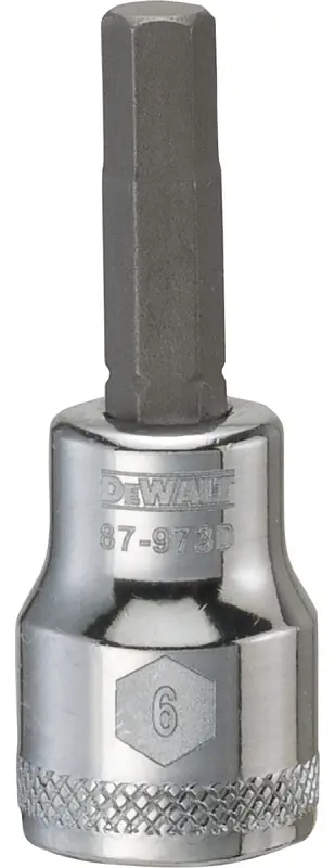 Hex Bit Socket, 3/8 In. Drive, 6mm,