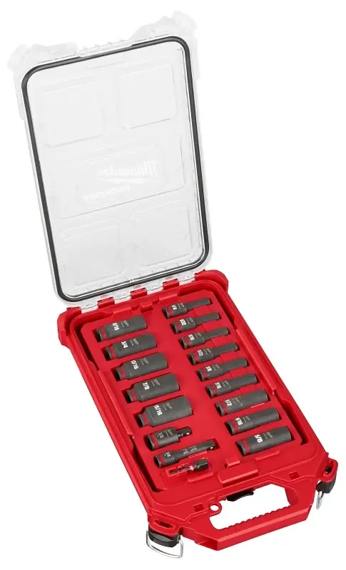 Shockwave 3/8 In. Drive 6-point Deep Impact Socket Set With Packout Organizer (17-piece)