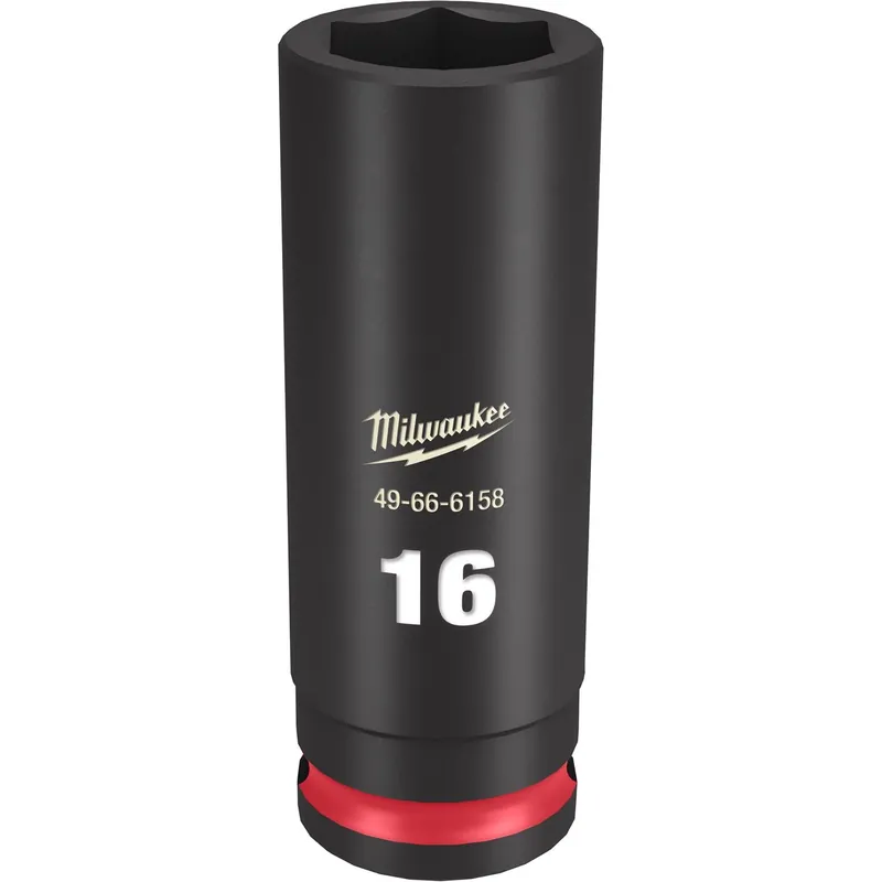 Milwaukee SHOCKWAVE 16 Mm X 3/8 In. Drive Metric 6 Point Deep Impact Socket 1 Pc