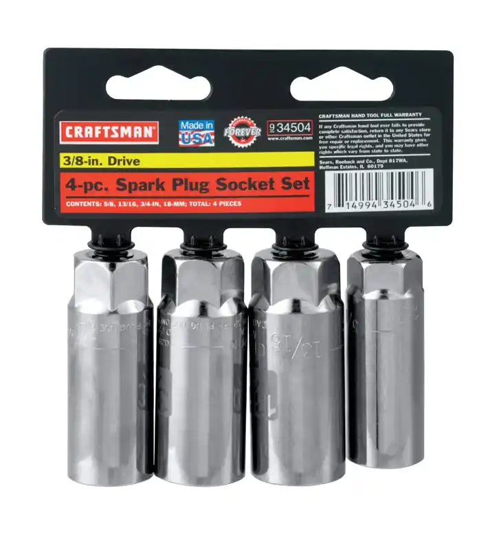 18 Mm X 3/8 In. Drive Metric And Sae 6 Point Standard Spark Plug Socket Set