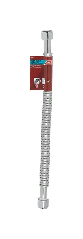 3/4 In. Fip X 3/4 In. Dia. X 18 In. L Corrugated Stainless Steel Water Heater Supply Line