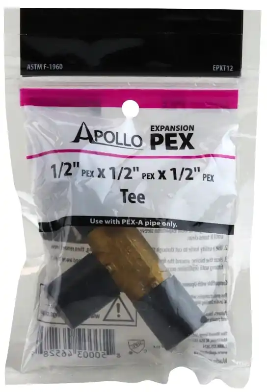 Apollo PEX-A 1/2 In. Expansion PEX In To X 1/2 In. D Barb Brass Tee