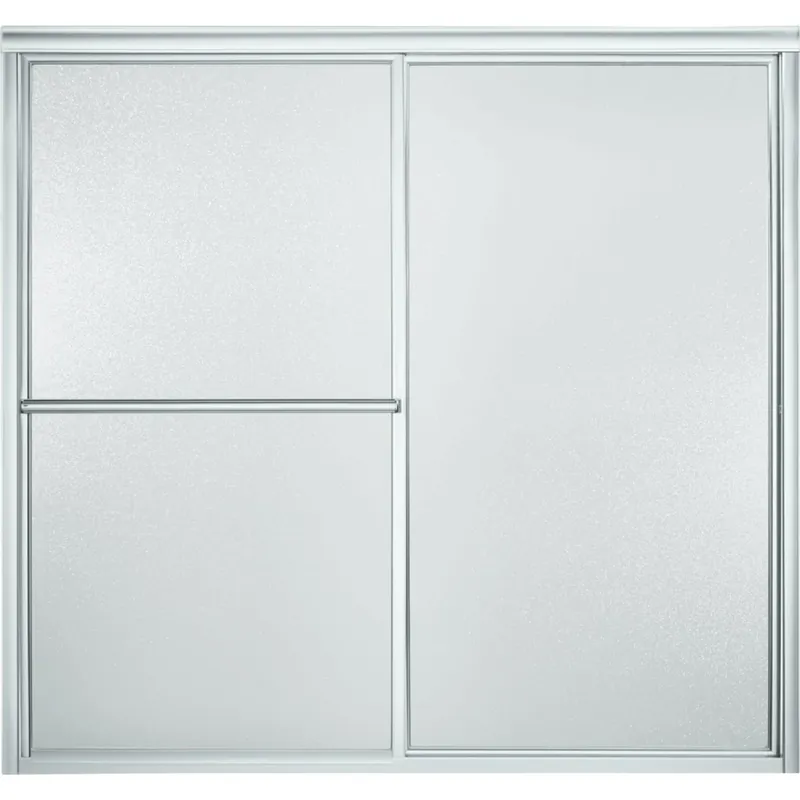 56-1/4 In. H X 59-3/8 In. W Silver Framed Sliding Shower Door