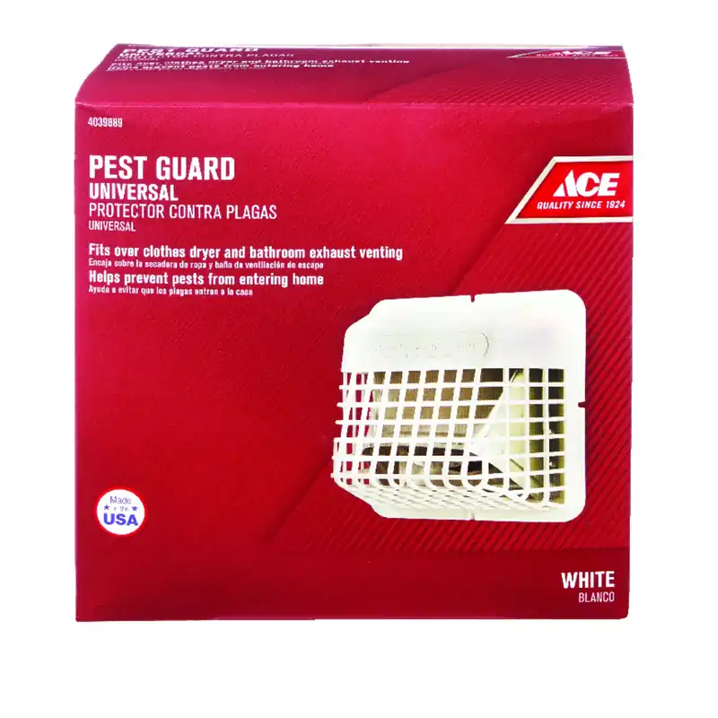 4 In. W X 7 In. L White Plastic Pest Guard For Dryer And Exhaust Vents
