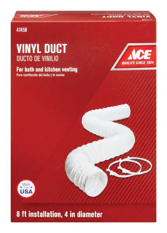 96 In. L X 4 In. Dia. Silver/white Vinyl Flexible Vent Duct